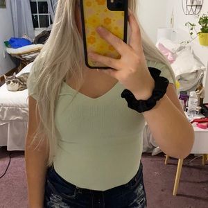 Mint green cropped top